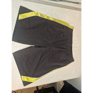 Reebok Shorts Men's Medium Athletic Grey & Yellow Polyester
